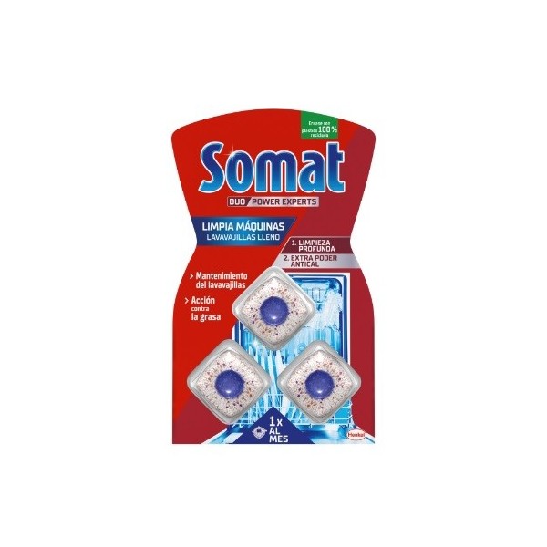 Somat limpiamaquinas 3 pastillas elimina la suciedad con el lavavajillas lleno