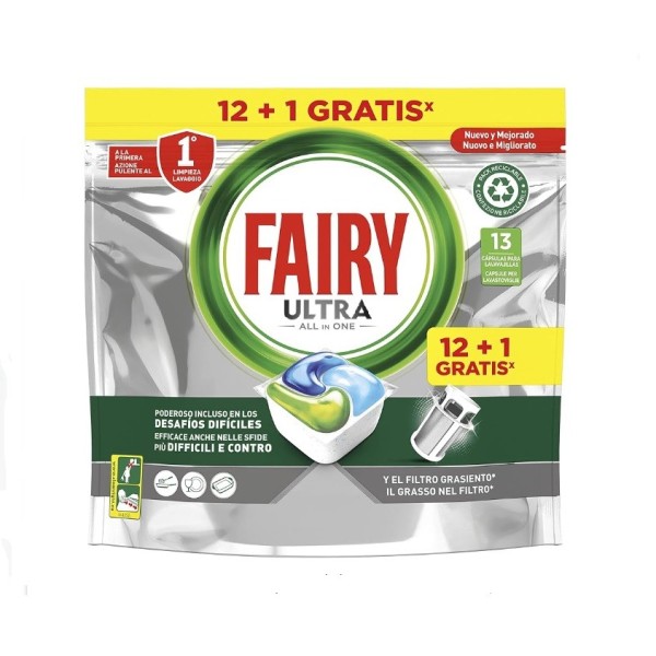 Detergente Fairy ultra todo en 1 lavavajillas 13 pastillas