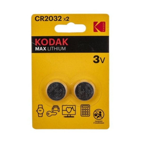 Pila de botón Kodak CR2032 - 3V blister 2 unidades.
