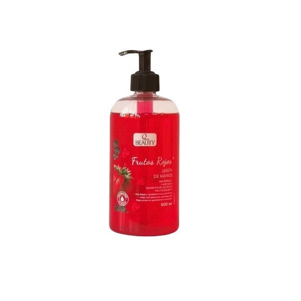 Jabonera Q Beauty Frutos Rojos con dosificador 500ml.