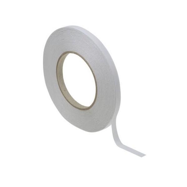 Cinta adhesiva doble cara color espuma blanca 25mmx10m.