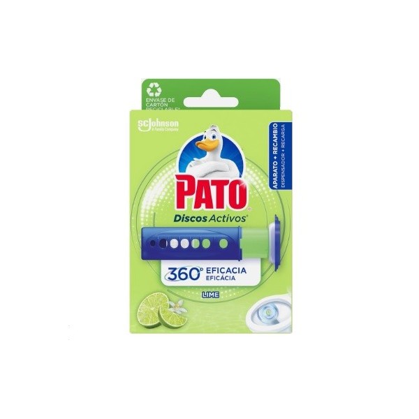 WC Pato discos activos fragancia lima aplicador + recambios 36ml anti-olor