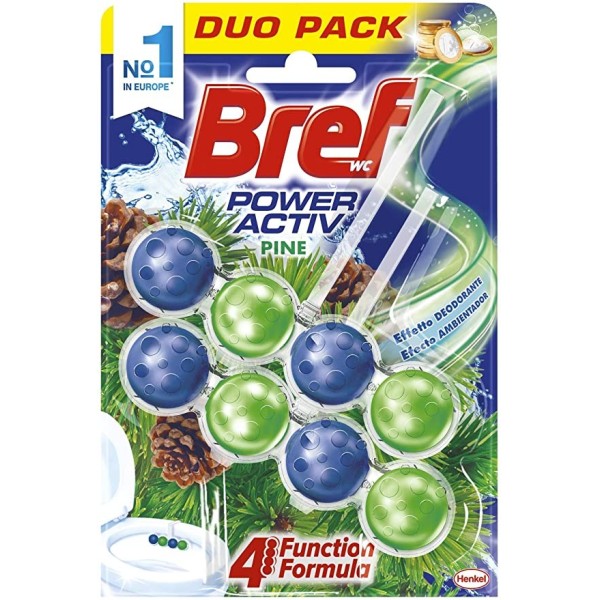 Ambientador Bref WC power active pino 4 funciones pack 2x50gr