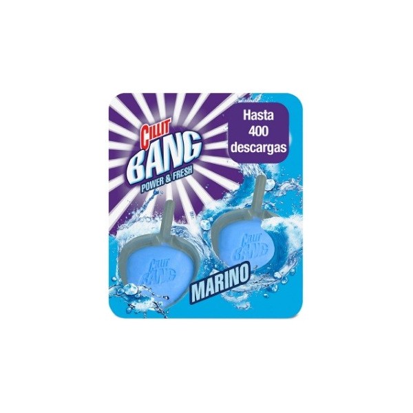 Ambientador WC Cillit Bang marino ocean golgador duplo block