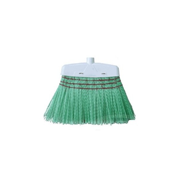 Escoba plana verde sin palo.