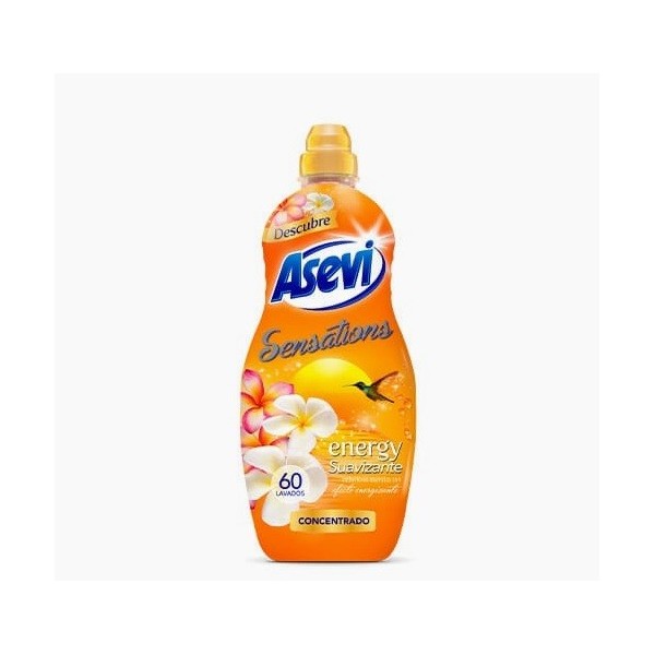 Suavizante Asevi Sensations energy, contiene 60 lavados concentrado.