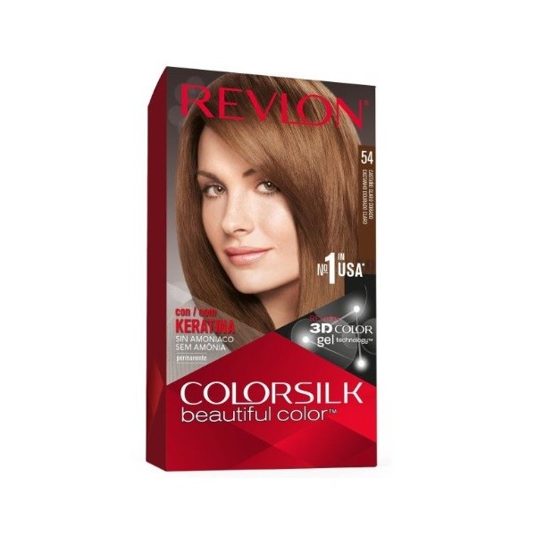 Tinte capilar Colorsilk Revlon 54 Castaño Claro Dorado.