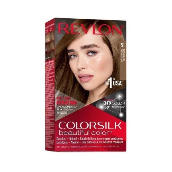 Tinte capilar Colorsilk Revlon 51 Castaño Claro.